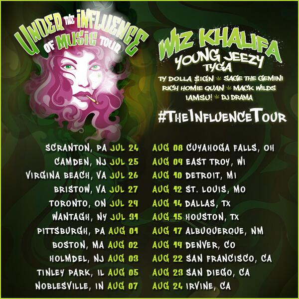 Wiz Khalifa 'Under The Influence' Tour Dates - Rap Radar