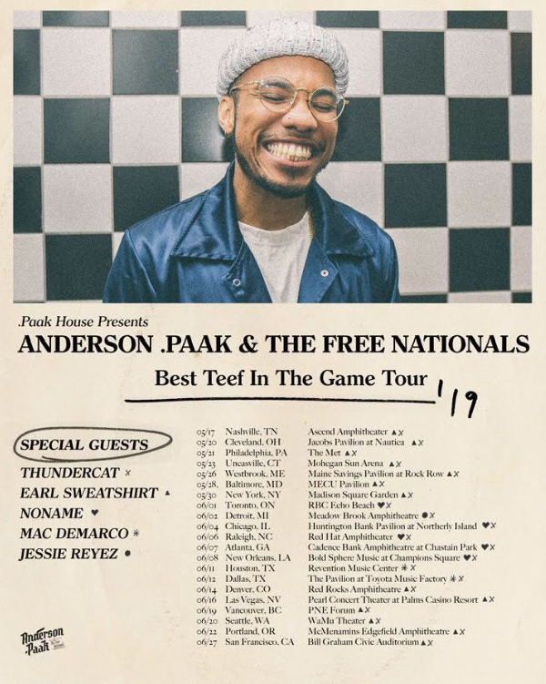 Anderson .Paak Best Teef in the Game Tour Dates Announces New